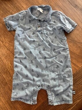 Splendid Light Blue Sailboat Polo Romper